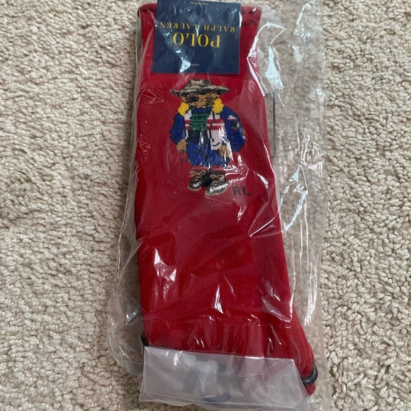 Polo Ralph Lauren Sun Valley Bear Crew Sock NWT - Red - Picture 3 of 5